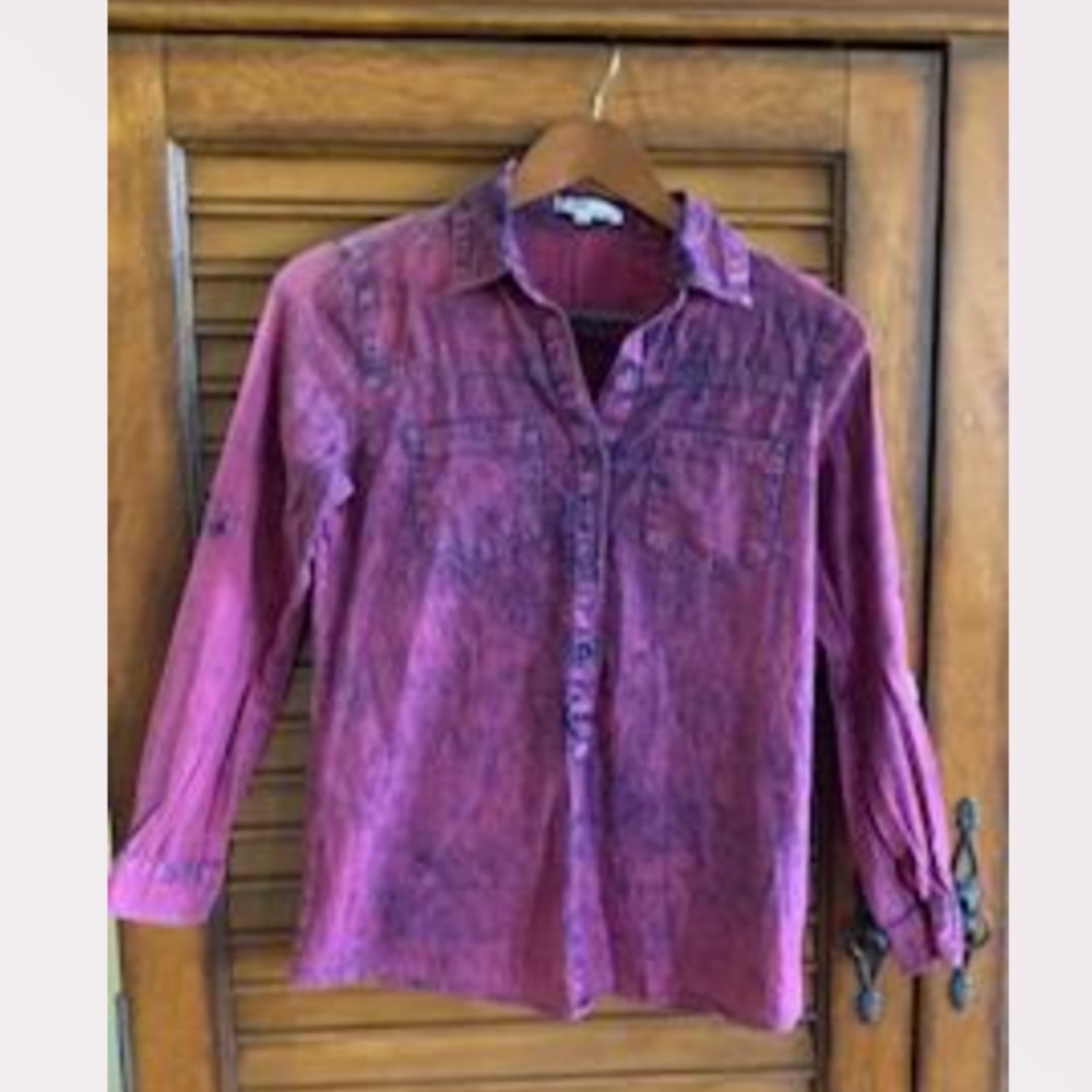 Love Couture Unique Vintage Tye Dye Look Blouse S/M